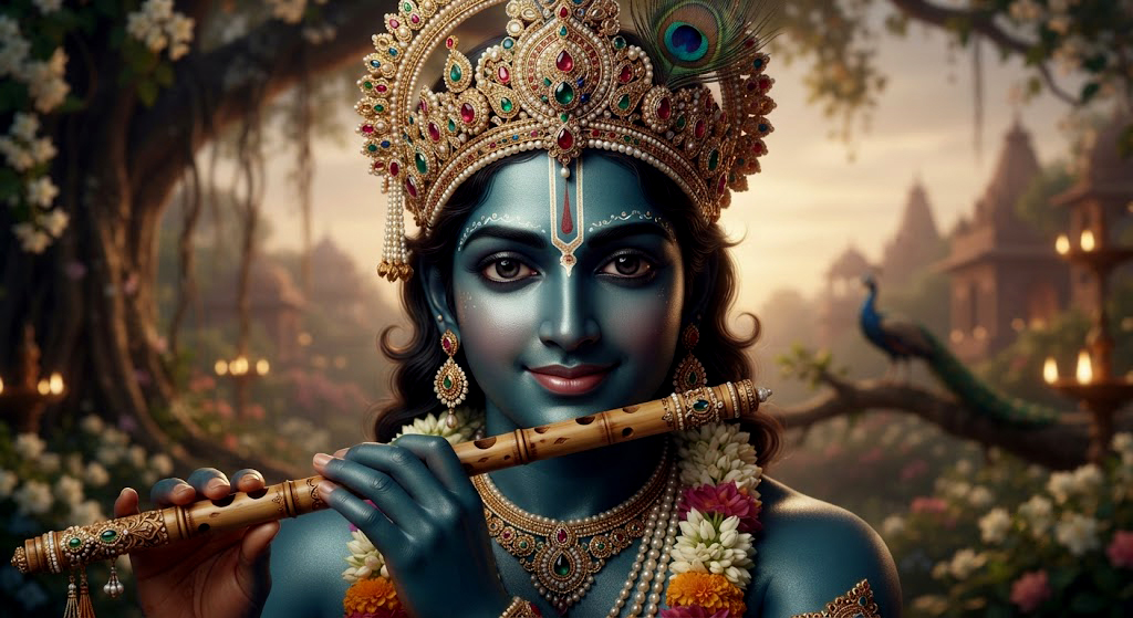 Màu sắc trong văn hóa dân gian. Thần Krishna thổi sáo