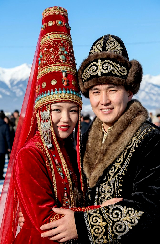 Rực rỡ sắc màu áo cưới châu Á- Áo cưới Kazakhstan